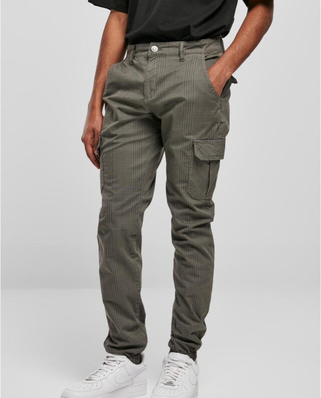 Urban Classics AOP Glencheck Cargo Jog Pants White/Black TB3138 - UrbanClassics