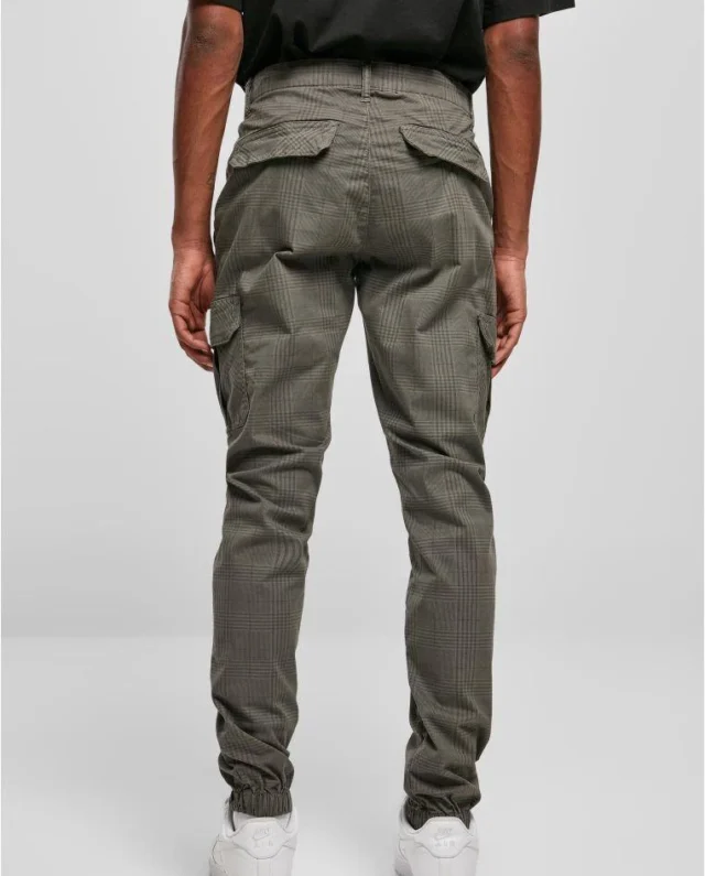 Urban Classics AOP Glencheck Cargo Jog Pants White/Black TB3138 - UrbanClassics