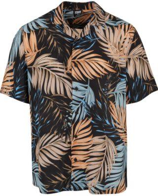 URBAN CLASSICS VISCOSE AOP RESORT SHIRT TB4150 PALMFRONT - UrbanClassics
