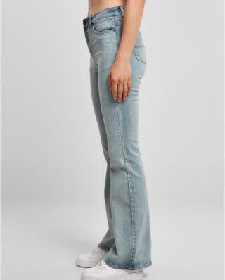 URBAN CLASSICS Ladies High Waist Flared Denim Pants Blue Washed TB4549 - UrbanClassics