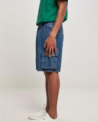 URBAN CLASSICS ORGANIC DENIM CARGO SHORTS MID INDIGO WASHED - UrbanClassics
