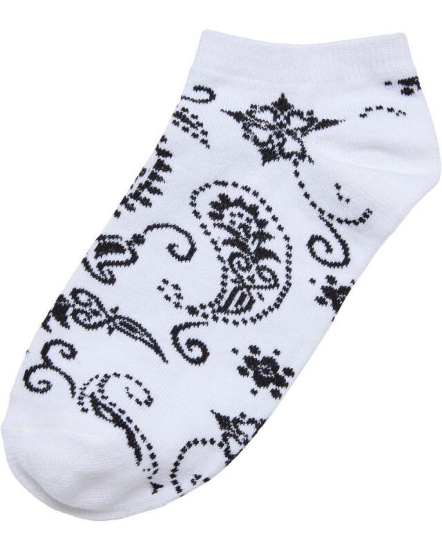 Urban Classics Bandana Pattern No Show Socks 5-Pack White TB6425 - UrbanClassics