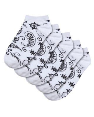 Urban Classics Bandana Pattern No Show Socks 5-Pack White TB6425 - UrbanClassics