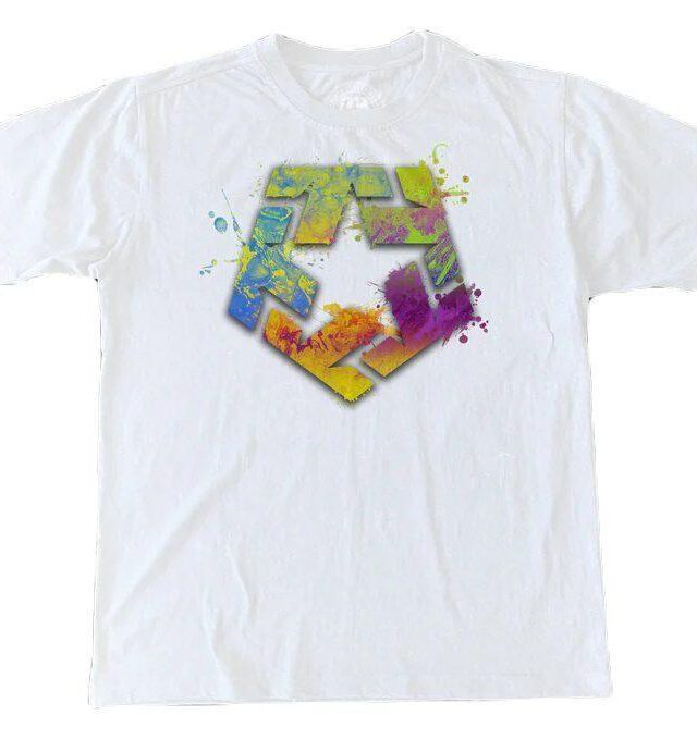 TRIBAL GEAR SPLATTER T-STAR SHIRT WHITE REGULAR CUT WHITE