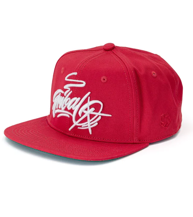 Tribal Baker Script Snapback Cap Red TR9516-025