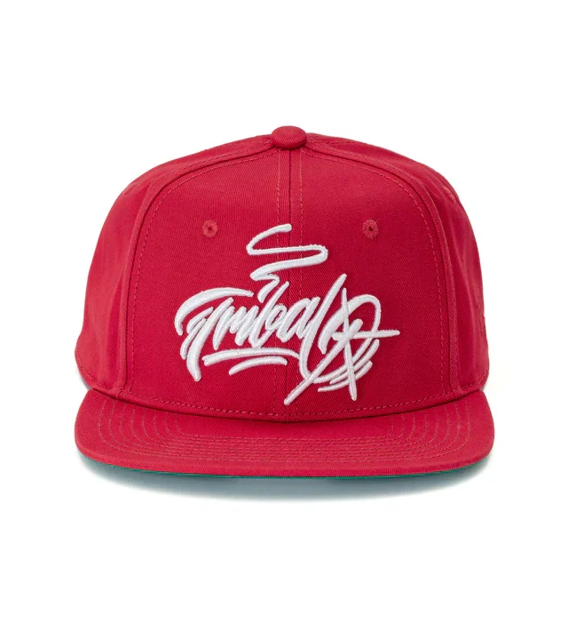 Tribal Baker Script Snapback Cap Red TR9516-025 - Tribal