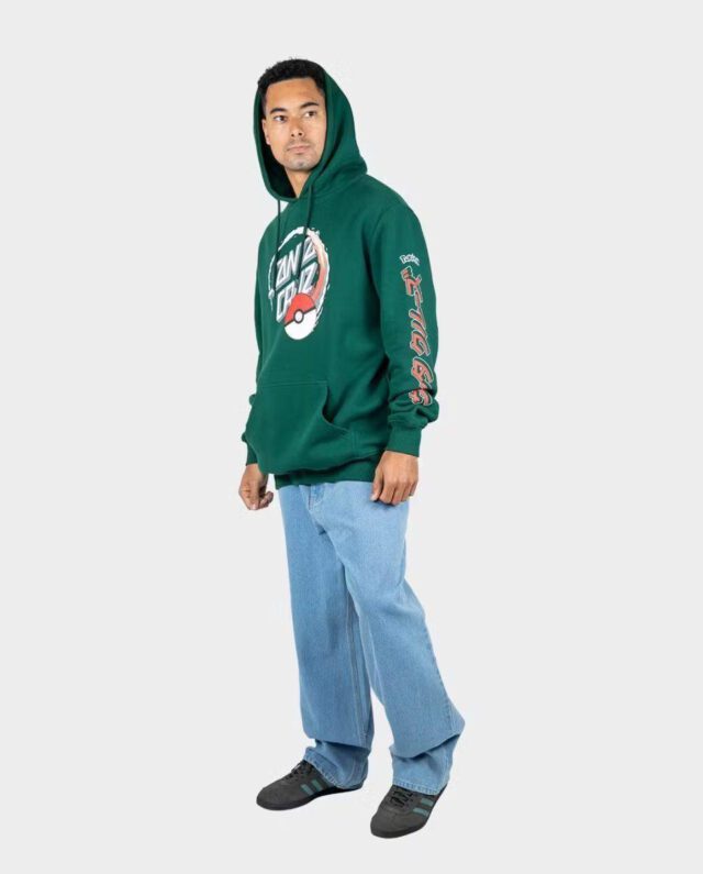 SANTA CRUZ POKE BALL DOT HOODIE GREEN SCA-HDY-5985 - SANTA CRUZ