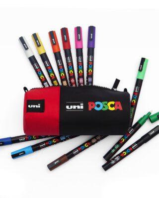UNI POSCA PEN CASE RED 20 x 8cm - POSCA