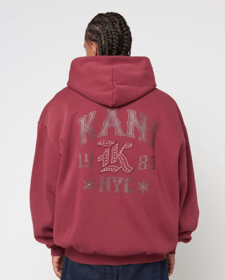 KARL KANI WESTERN OS ZIP HOODIE RED KM253-036-1 - KARL KANI