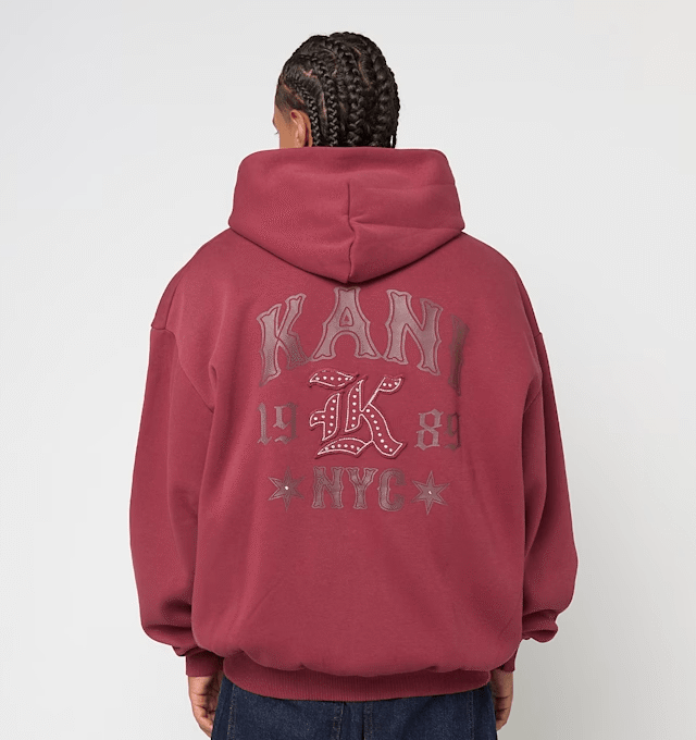KARL KANI WESTERN OS ZIP HOODIE RED KM253-036-1 - KARL KANI