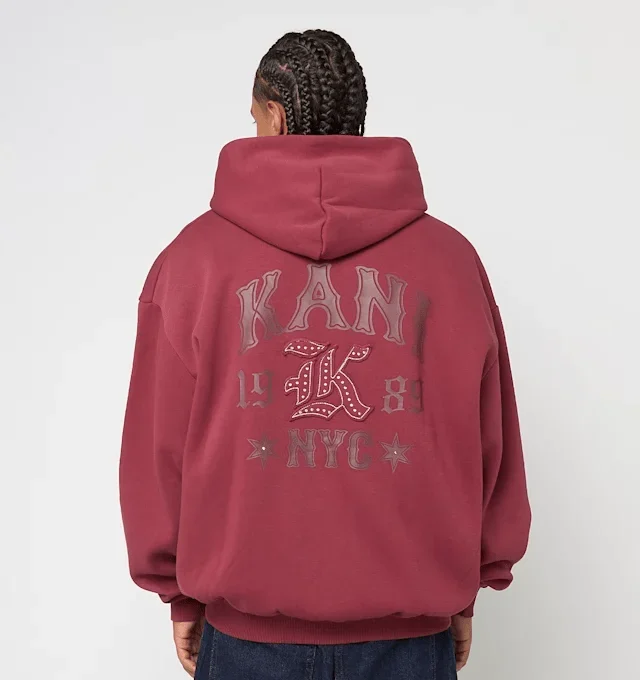 KARL KANI WESTERN OS ZIP HOODIE RED KM253-036-1 - KARL KANI