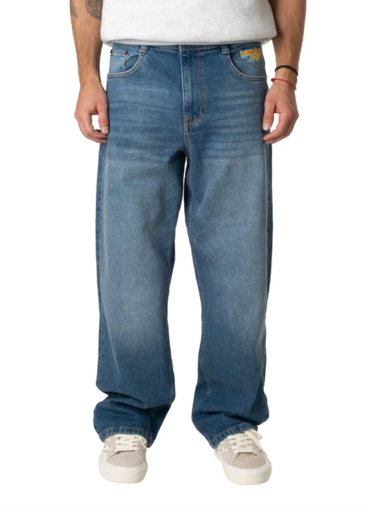 HOMEBOY X-TRA BAGGY WISKERS DENIM VINTAGE BLUE 01PA0351-86 - HOMEBOY