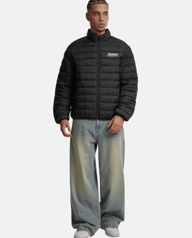 Karl Kani Sport Patch Light Puffer Jacket Black Black Km243-014-1  - KARL KANI