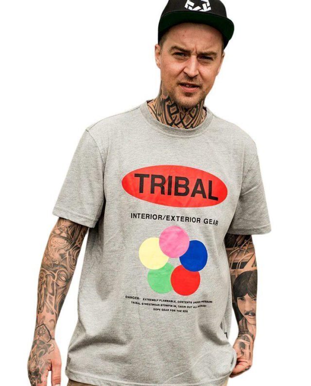 TRIBAL TRILON T-SHIRT HEATHER GREY TR3047-009