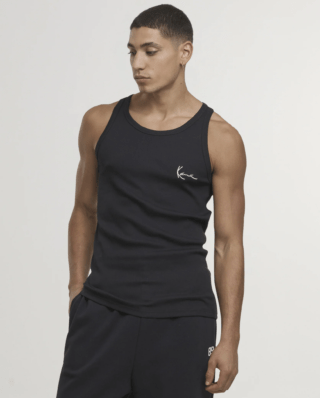 KARL KANI SIGNATURE RIB TANK TOP BLACK KM261-001-2