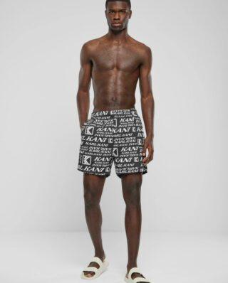 KARL KANI RETRO EMBRO SWIM SHORTS BLACK/WHITE KM241-055-1 - KARL KANI
