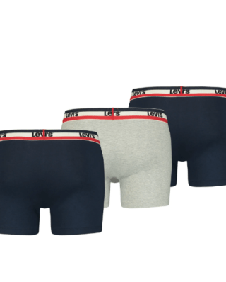 LEVI’S SPRTSWR LOGO BOXER BRIEF 3 PACK NAVY/GREY MELANGE 37149-0542 - LEVI'S