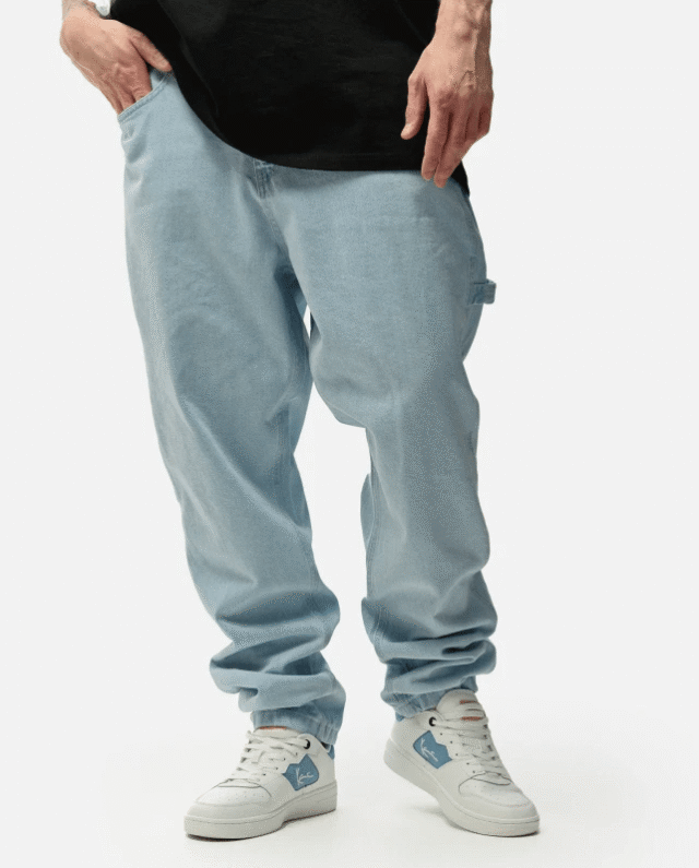 KARL KANI KK RETRO TAPERED WORKWEAR DENIM BLEACHED BLUE KMI-PL043-090-12 - KARL KANI