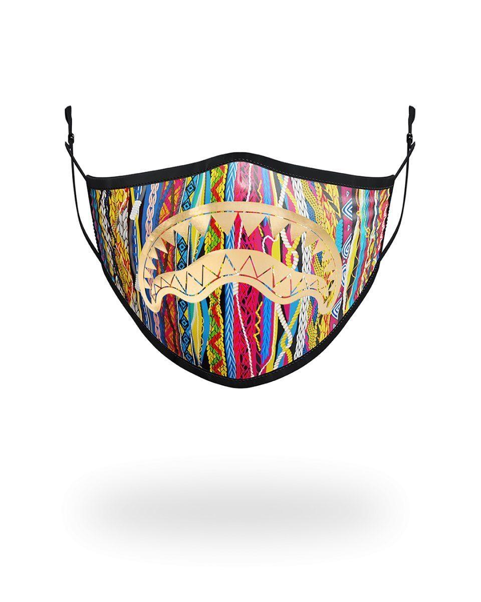 SPRAYGROUND 1994 GOLD METALLIC SHARK POLYESTER FACE MASK - Image 3