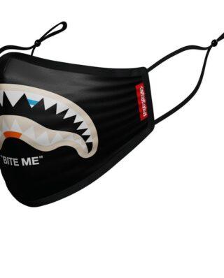 SPRAYGROUND BITE ME SHARK (BLK) POLYESTER FACE MASK - SPRAYGROUND