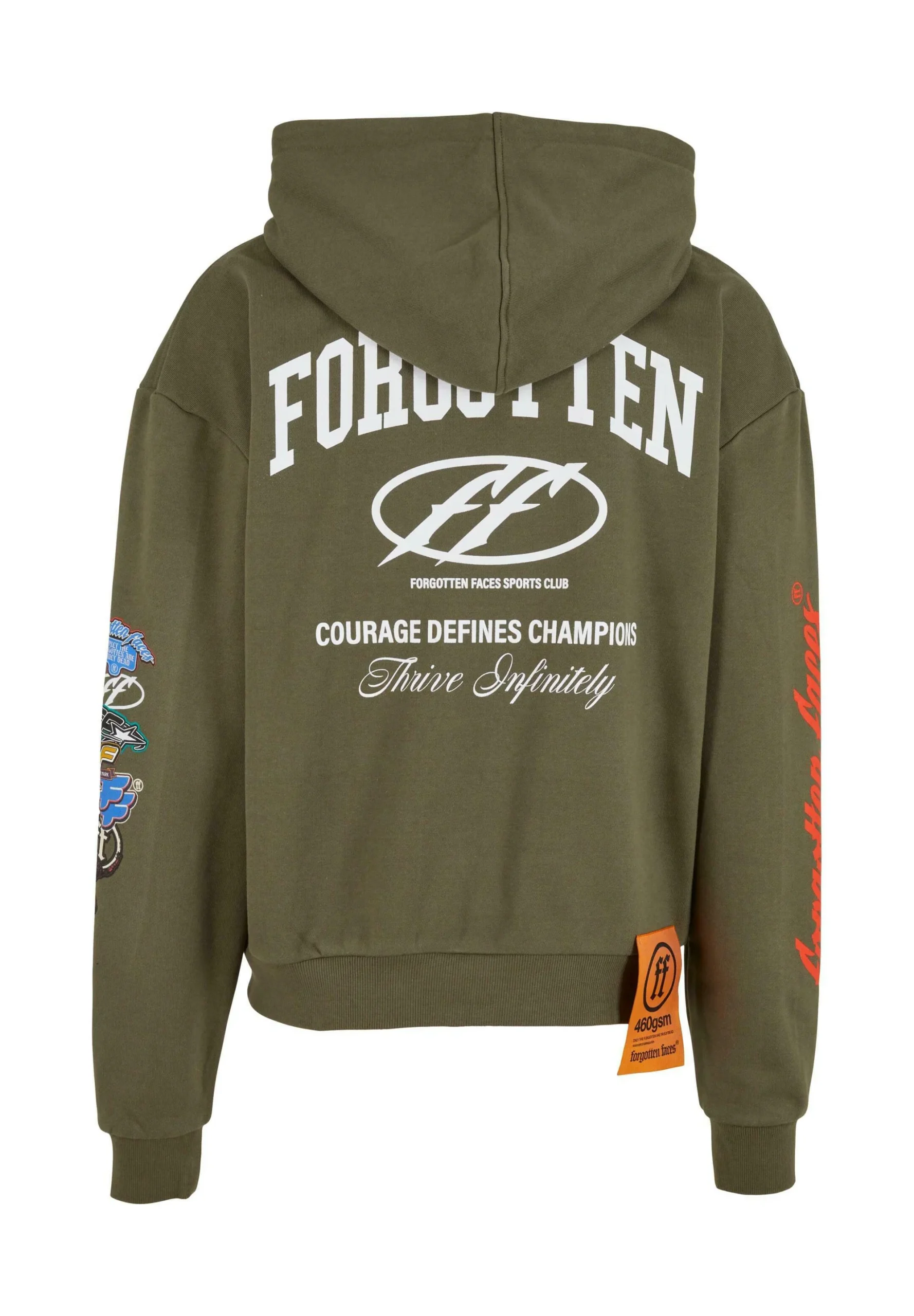 FORGOTTEN FACES COURAGE DEFINES OVERSIZE ZIP HOODIE OLIVE FOF0161-00176 - Image 8