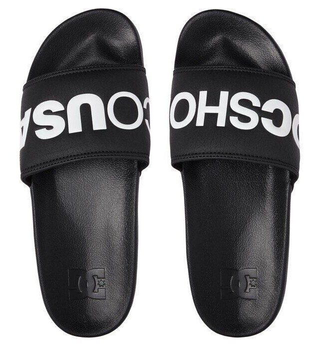DC SHOES SLIDE SLIDER SANDALS ADYL100043 BKW BLACK - DC SHOES