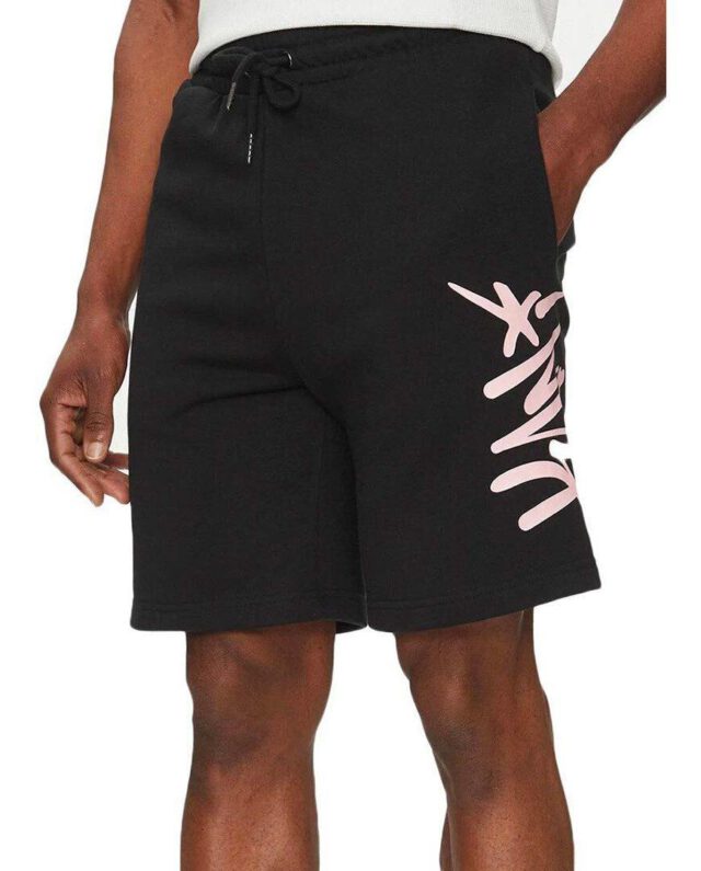 KARL KANI KANI TAG SWEATSHORTS BLACK/ROSE KM251-008-2