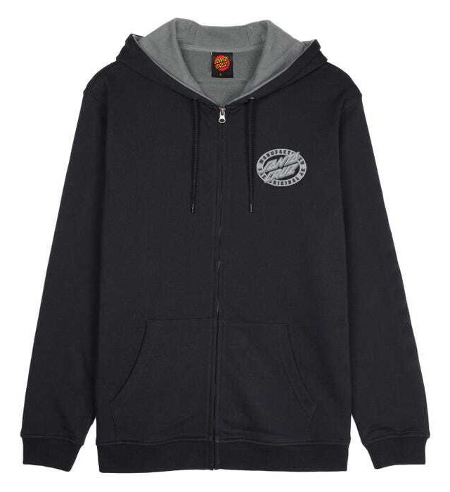 b2c-scahdz-0073-2 Santa Cruz MFG Oval Dot Zip Hood Black SCA-HDZ-0489 324 - SANTA CRUZ