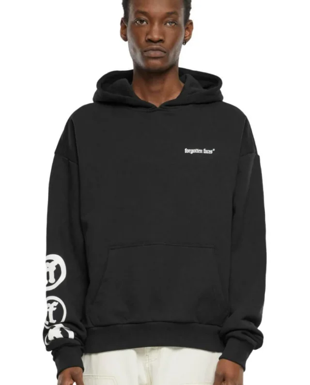 Forgotten Faces Fading Logo Statue Heavy Oversize Hoody Black FOF0133-00007