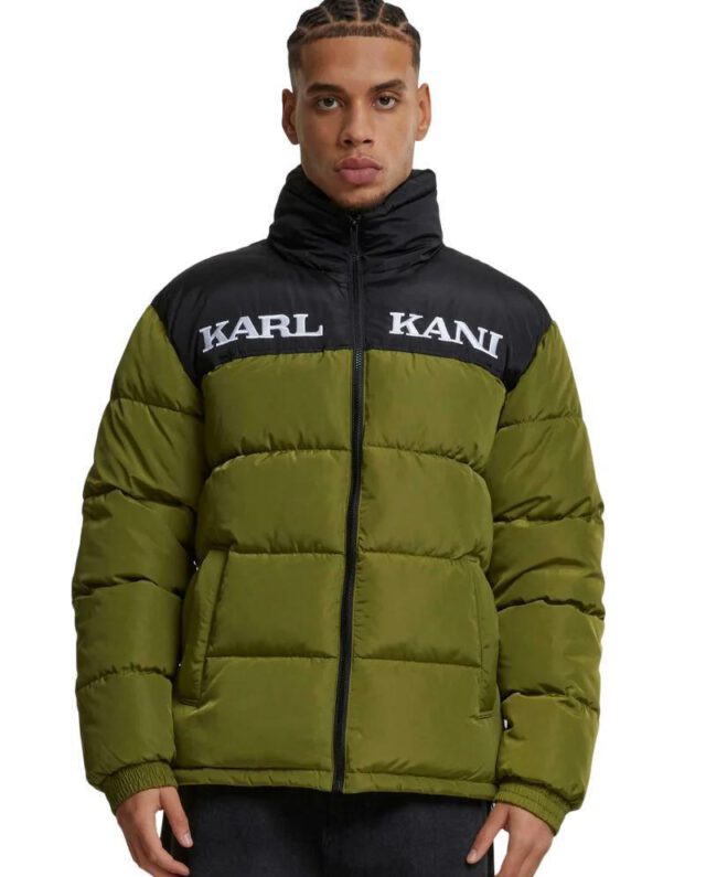 Karl Kani Retro Essential Puffer Jacket Olive Green KM-JK012-104-10