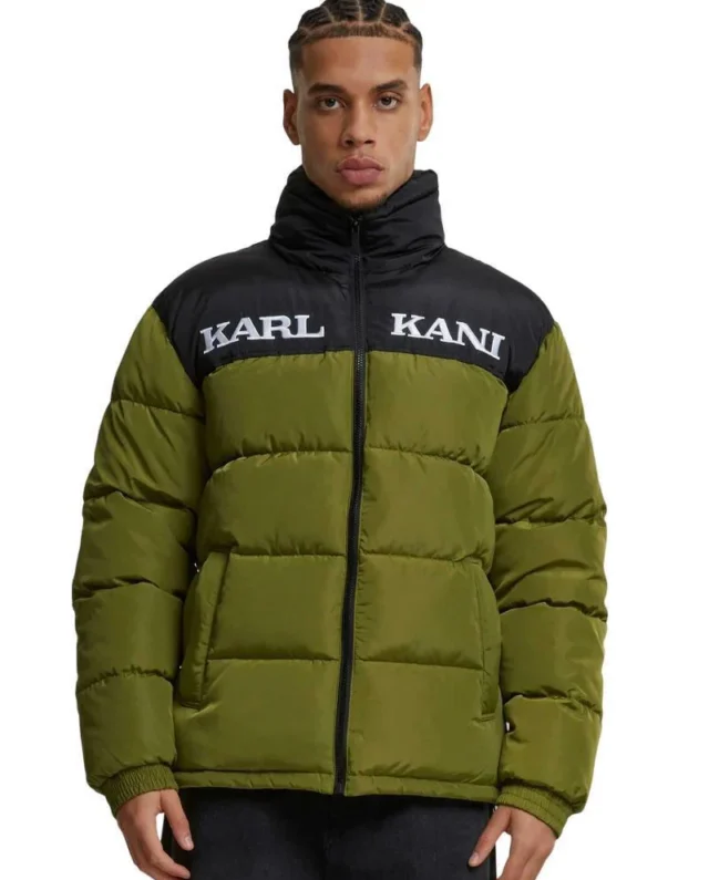 Karl Kani Retro Essential Puffer Jacket Olive Green KM-JK012-104-10