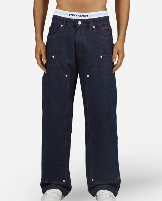 PEGADOR APEX LOOSE JEANS DARK RAW BLUE PGDR-6284-607 - PEGADOR