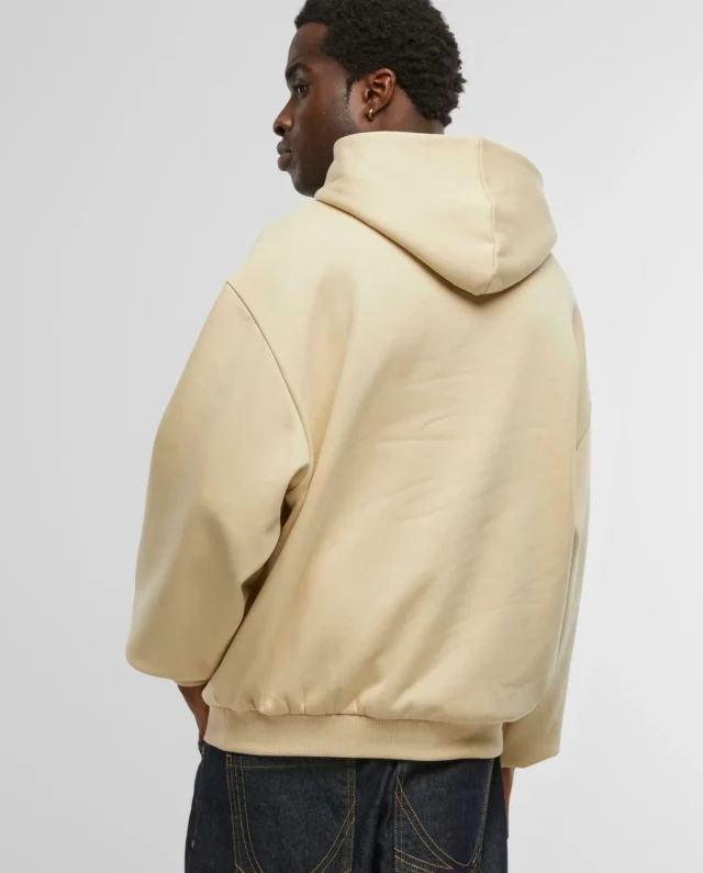 KARL KANI SERIF CHECK OS HOODIE BEIGE KM254-009-1 - KARL KANI