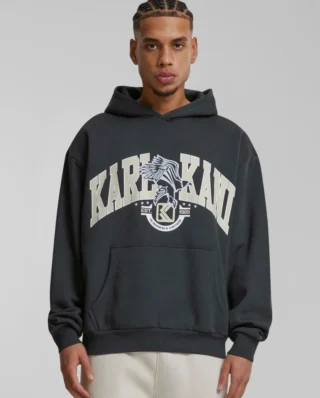 Karl Kani Og Eagle Print Os Hoodie Anthracite/light Sand Black KM243-017-1 - KARL KANI