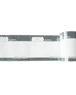 Dope Cans Sticker Hello My Name Is 50 pcs Silver Metallic 12 x 8 cm - Dope Cans