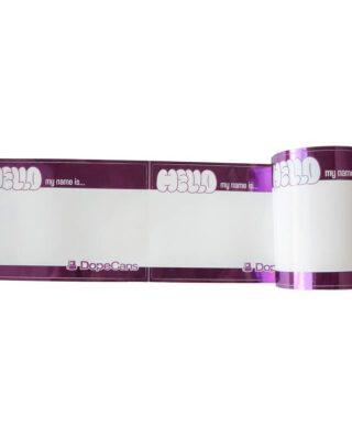 Dope Cans Sticker Hello My Name Is 100 pcs – Violet Metallic 12 x 8 cm - Dope Cans
