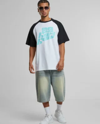 KARL KANI SIGNATURE COLORBLOCK RAGLAN T-SHIRT WHITE KM252-031-2 - KARL KANI