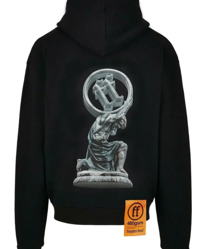 FORGOTTEN FACES SON OF TITAN OVERSIZED ULTRA HEAVY COTTON HOODIE BLACK FOF0111-00007 - FORGOTTEN FACES