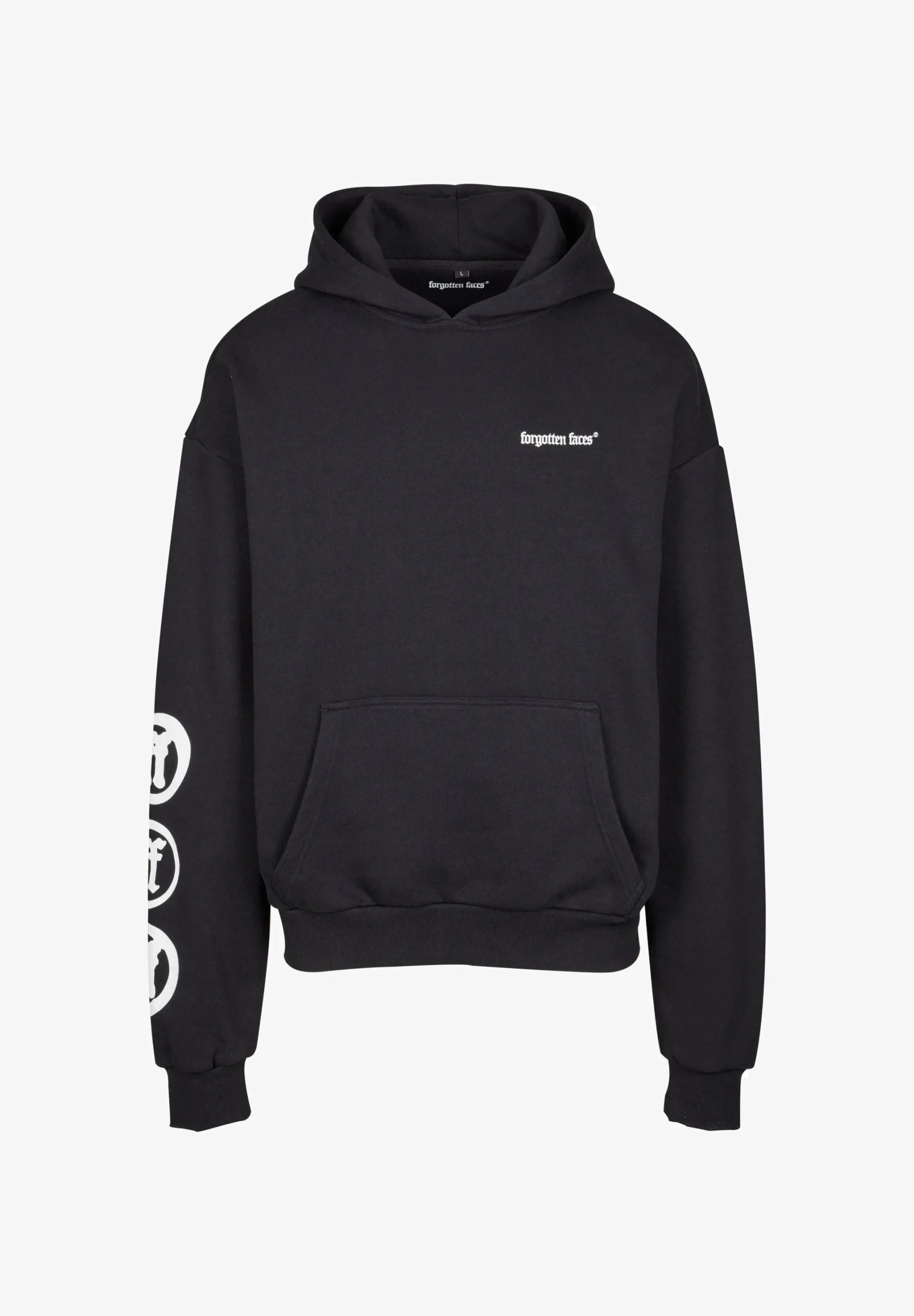 Forgotten Faces Fading Logo Statue Heavy Oversize Hoody Black FOF0133-00007 - Image 6