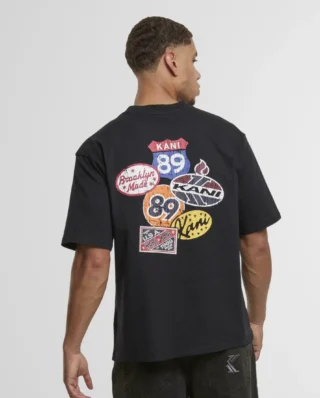 KARL KANI RETRO PATCH PRINT T-SHIRT BLACK KM253-001-1 - KARL KANI
