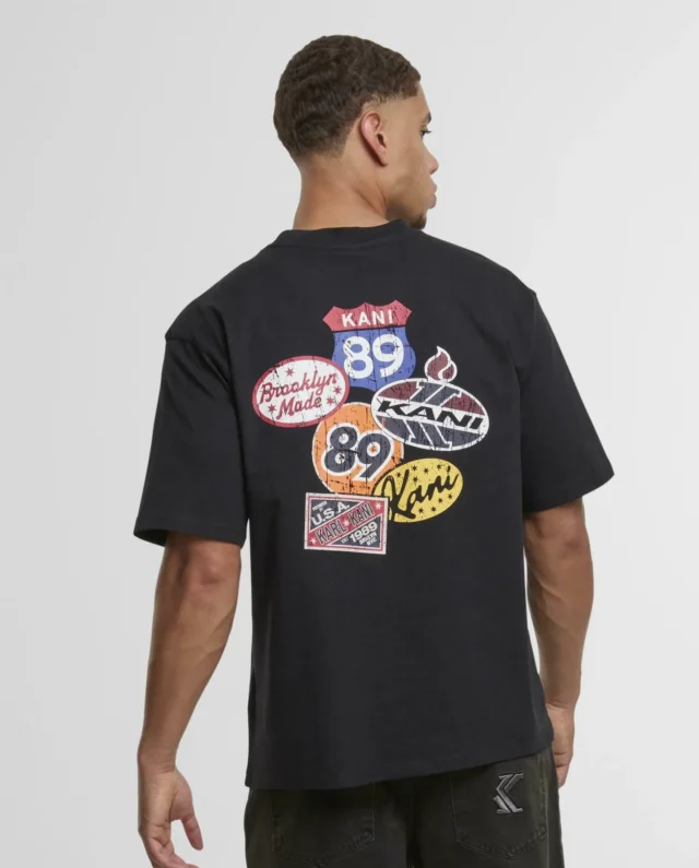 KARL KANI RETRO PATCH PRINT T-SHIRT BLACK KM253-001-1 - KARL KANI