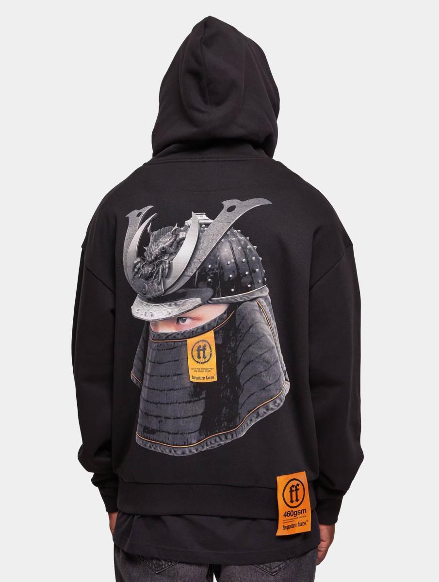 Forgotten Faces Samurai Ultra Heavy Cotton Box Hoody black FOF0026-00007 - Image 2