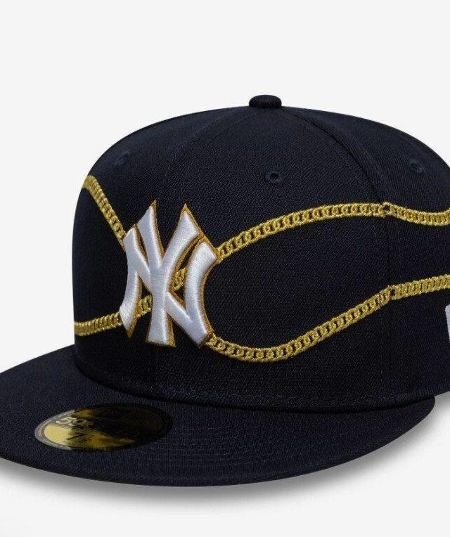 New Era New York Yankees MLB Chain Wrap Navy 59FIFTY Fitted Cap 60691169