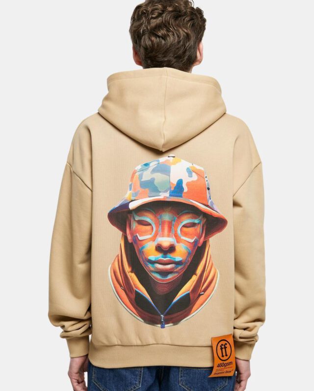 Forgotten Faces Camouflage Ultra Heavy Oversized Box Hoodie Union Beige FOF0039-03738 - FORGOTTEN FACES