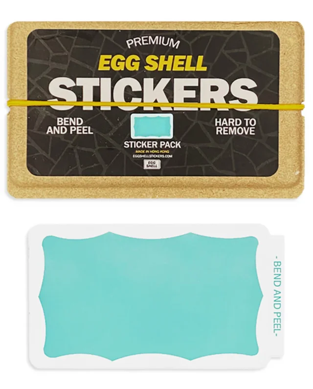 Egg Shell Stickers Teal Wavy Border 80 pcs 10 × 6 cm