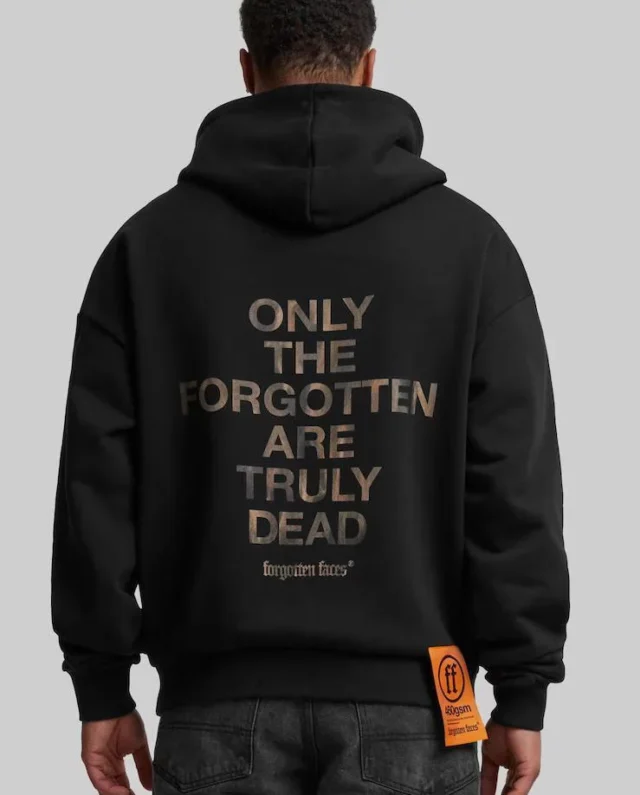 Forgotten Faces Sands Of Time Ultra Heavy Cotton Box Oversized Hoodie Black FOF0102-00007 - FORGOTTEN FACES