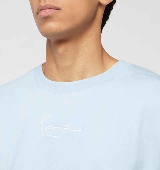 etkie5tk Karl Kani Small Signature Essential Tee Light Blue KM-TE011-090-32 - KARL KANI