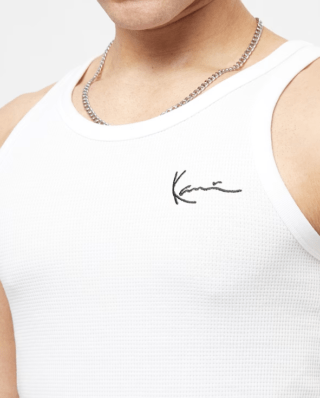 Karl Kani Chest Signature Essential Waffle Tanktop White KM-TK021-002-01 - KARL KANI