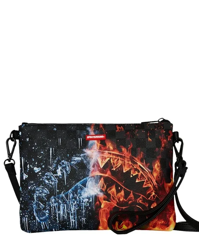 SPRAYGROUND FIRE & ICE SHARK CROSSOVER CLUTCH B7939 25.4 cm x 17.78 cm x 0.6 cm - SPRAYGROUND