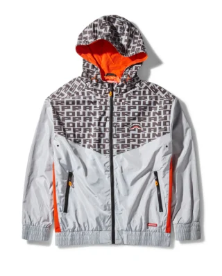 Sprayground Sg Print Block Zip Front Hoodie W/ Pop Contrast Silver SG8634SV